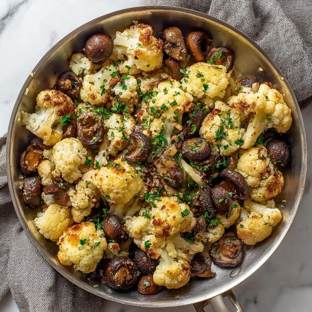 Garlic Cauliflower Mushroom Skillet Recipe - Recipe Image