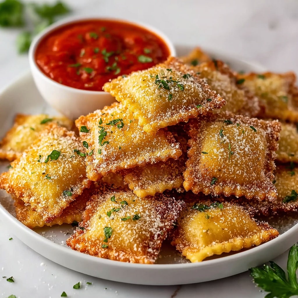 Crispy Air Fryer Ravioli with Parmesan and Italian Seasoning Recipe - Recipe Image