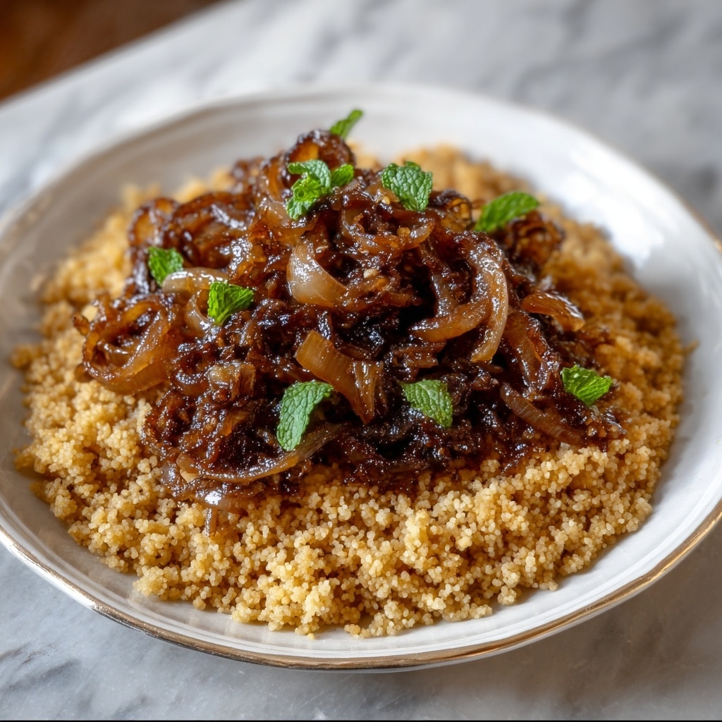 Caramelized Onion & Mint Bulgur Pilaf Recipe - Recipe Image