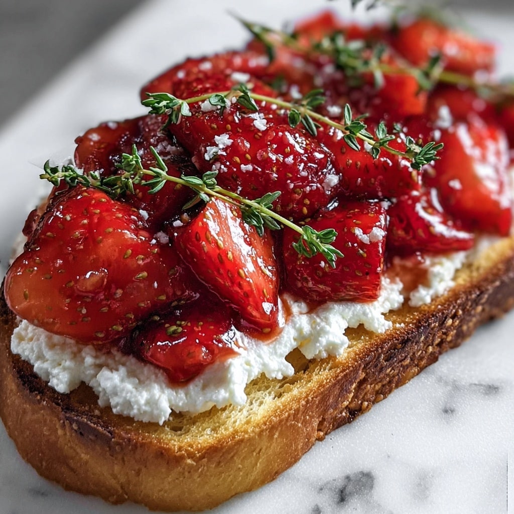Roasted Strawberry Whipped Ricotta Toast Recipe - Recipe Image