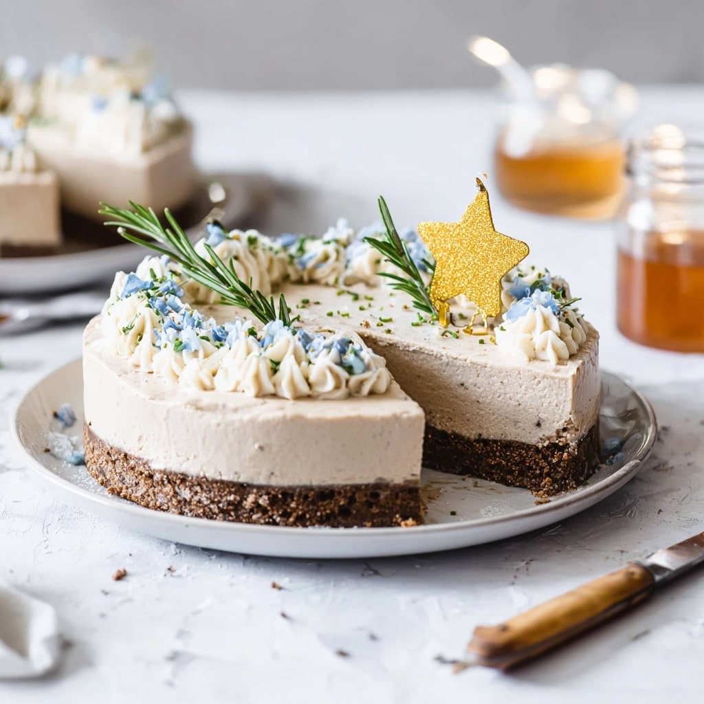 Vegan Eggnog Cheesecake Recipe - Recipe Image