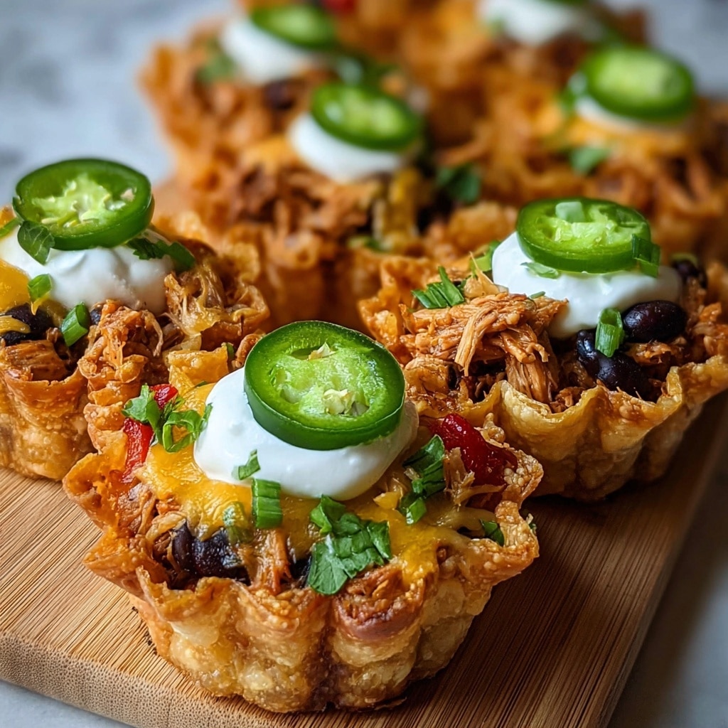 Mini Chicken Fajita Wonton Cups Recipe - Recipe Image