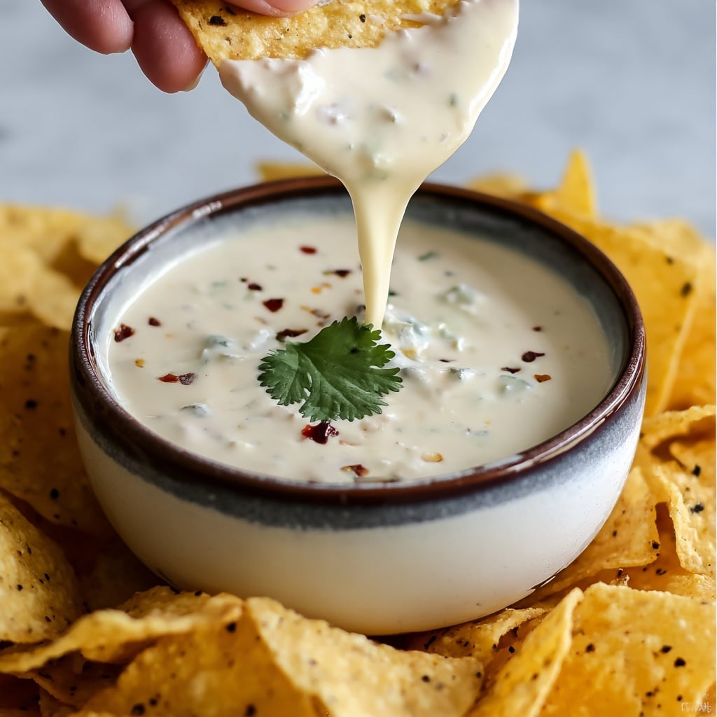 Mexican Restaurant Style White Cheese (Queso) Dip Recipe - Recipe Image