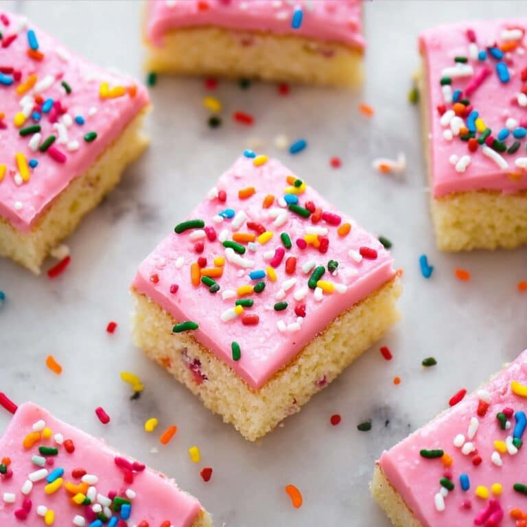 Rainbow Chip Cake Mix Blondies with White Chocolate Chips and Colorful Frosting Recipe