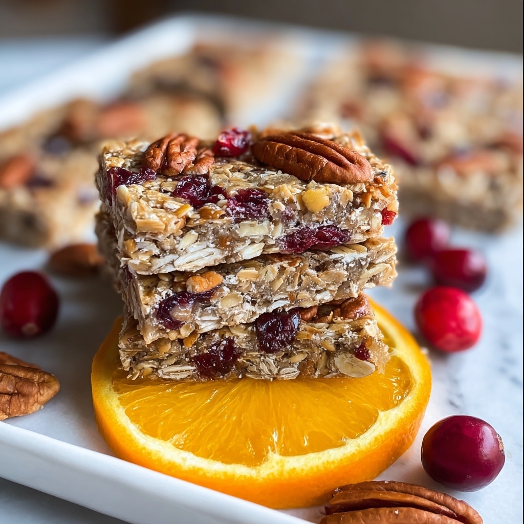 Cranberry, Orange & Pecan Oatmeal Bars Recipe - Recipe Image