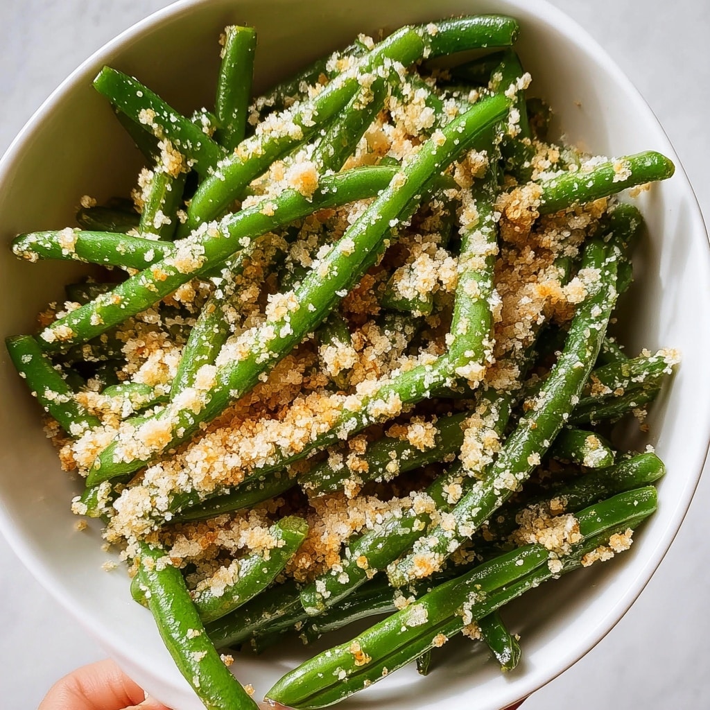 Italian Green Beans with Garlic, Parmesan, and Toasted Breadcrumbs Recipe - Recipe Image