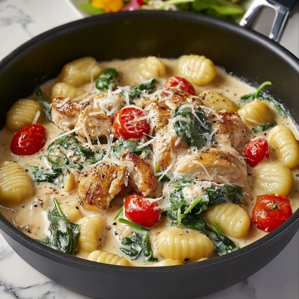 Garlic Chicken Gnocchi Skillet Recipe - Recipe Image