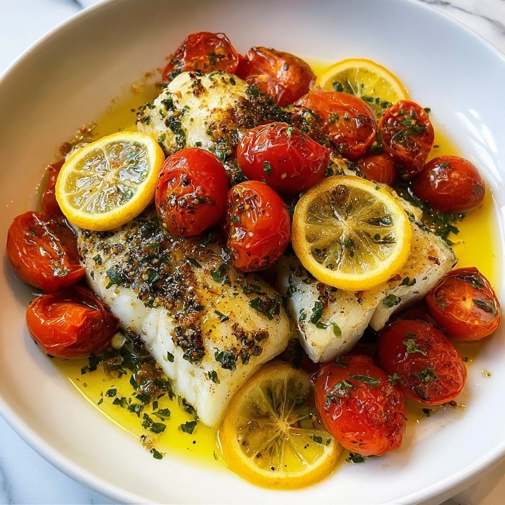Zesty Baked Cod with Tomatoes Recipe - Recipe Image