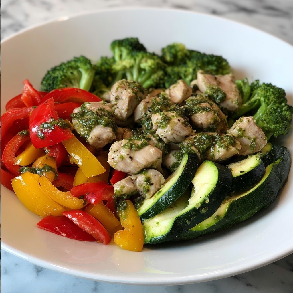 One-Pan Pesto Veggie Chicken: 7 Flavorful Tips for Perfection Recipe - Recipe Image
