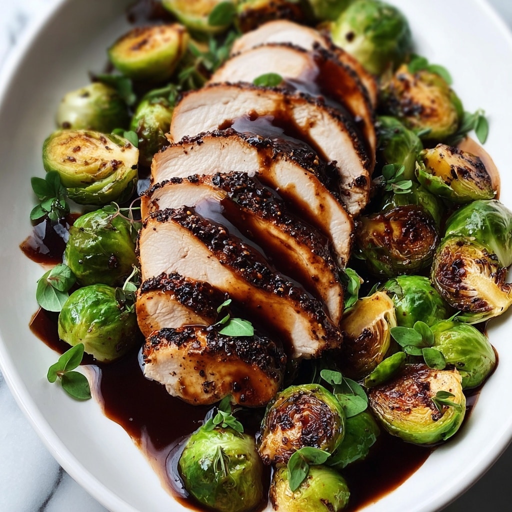 Balsamic Glazed Brussels & Chicken Recipe - Recipe Image