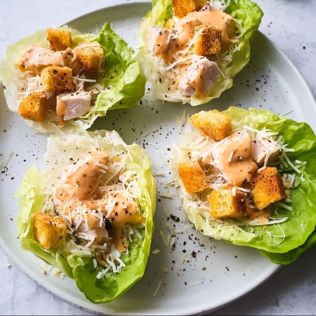 Mini Chicken Caesar Boats Recipe - Recipe Image