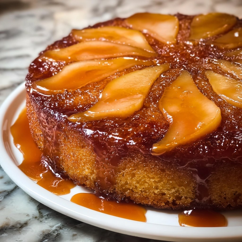 Pear Cinnamon Upside-Down Cake Recipe - Recipe Image