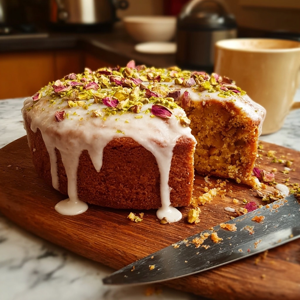 Persian Orange Pistachio Date Cake with Rosewater Glaze Recipe - Recipe Image