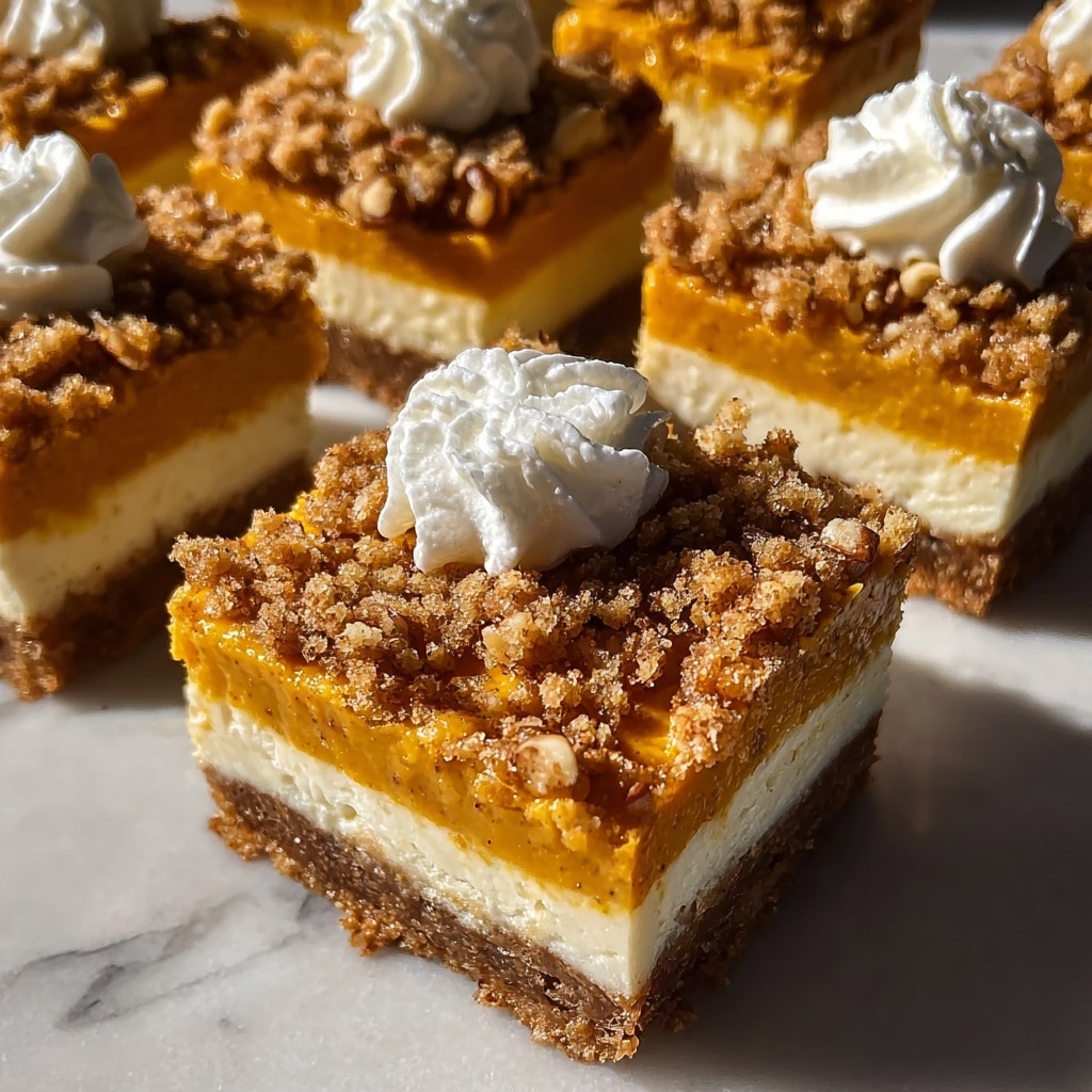Pumpkin Pecan Cheesecake Bars Recipe - Recipe Image