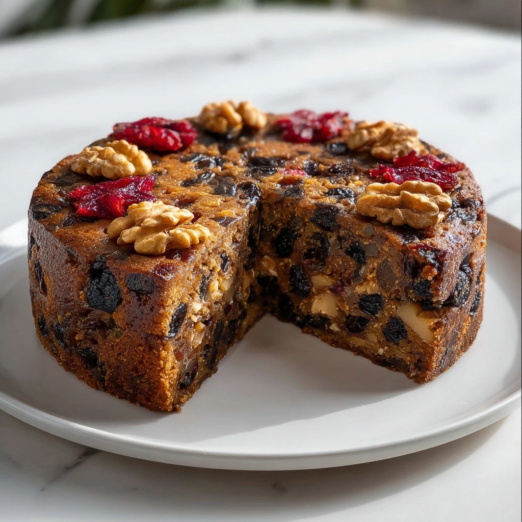 Vegan Fruit Cake with Chocolate and Gluten-Free Goodies Recipe - Recipe Image