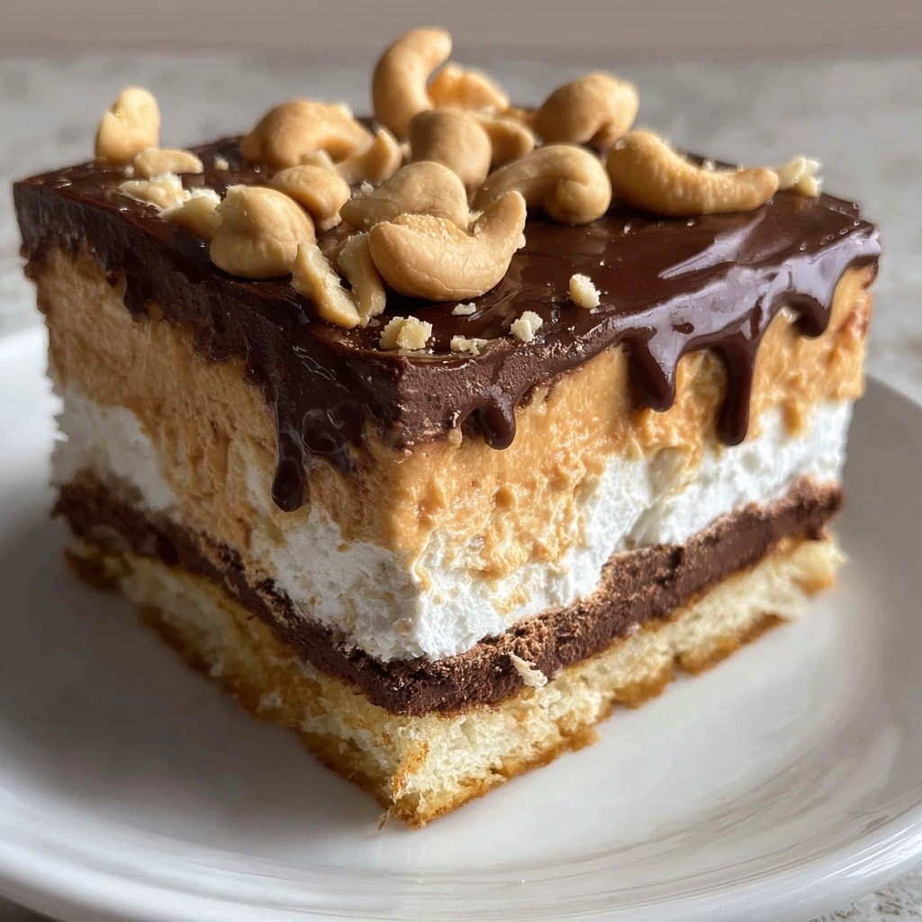 No Bake Peanut Butter Chocolate Lasagna: 5 Comforting Layers Recipe - Recipe Image